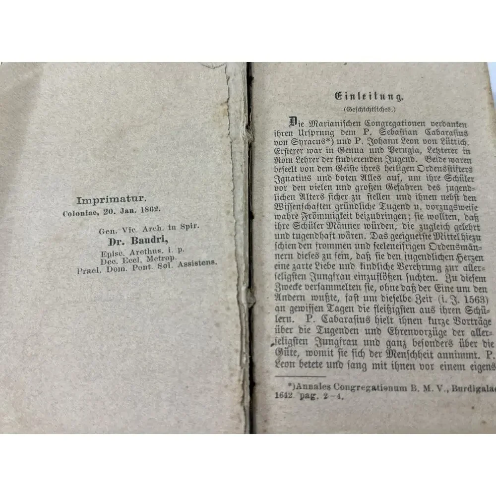 1889 German Catholic Prayer Book Regel-und Gebetbuch Marianischen Congregationen